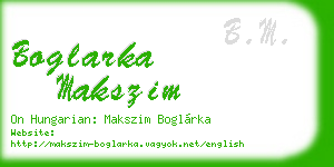 boglarka makszim business card